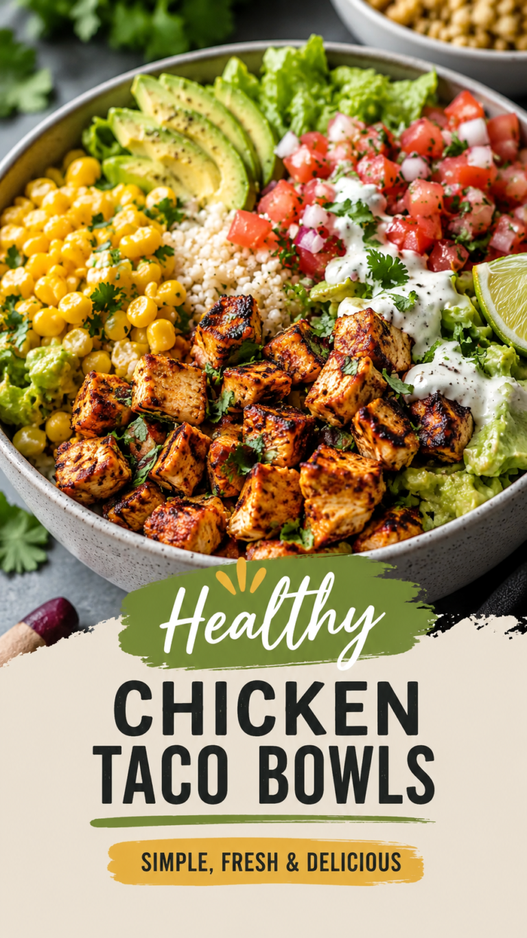 Healthy Chicken Taco Bowl Recipe  Easy High Protein Meal Prep Ideas