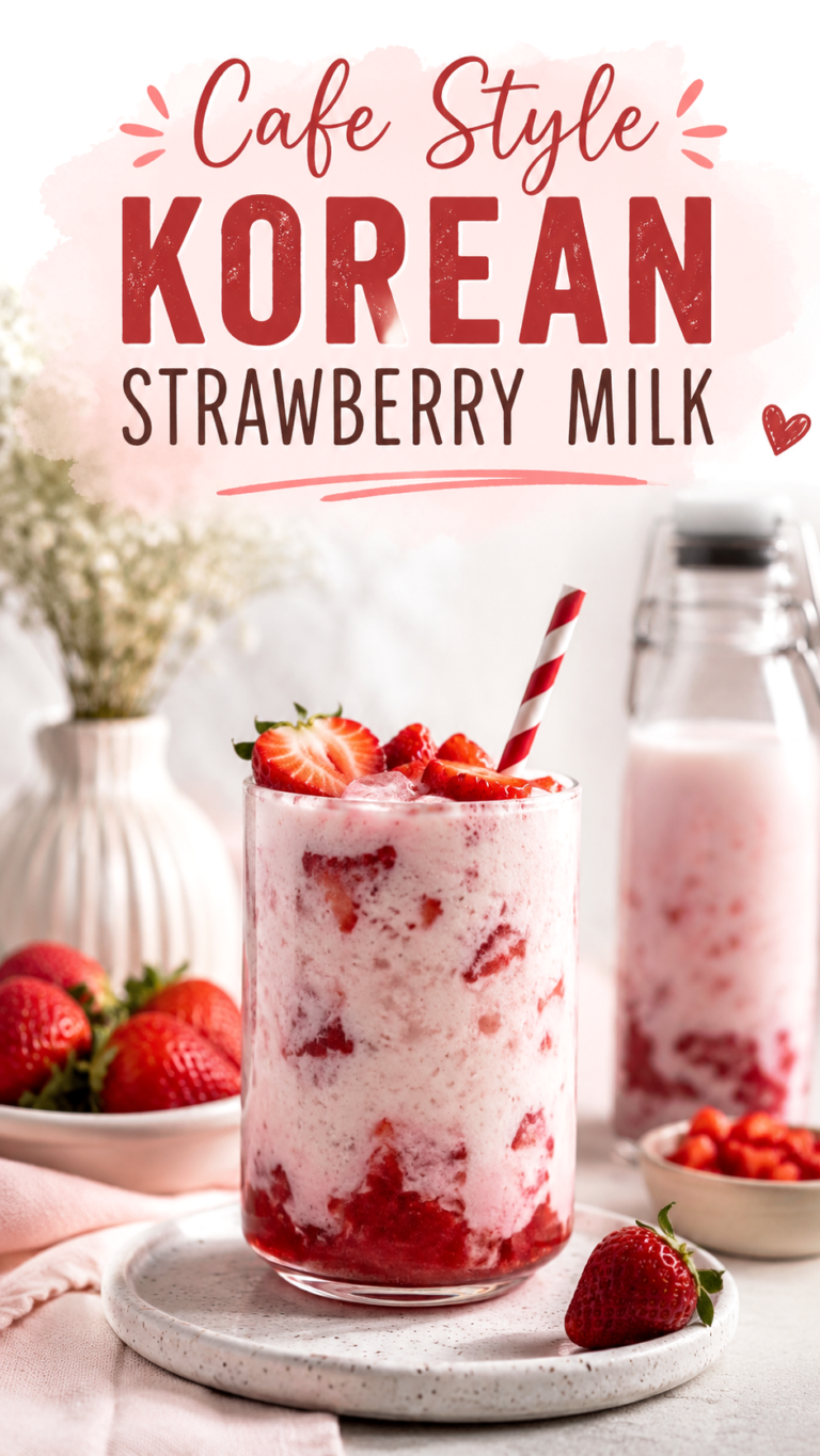 Healthy Dinner Recipes Korean Strawberry Milk Dessert Drink Easy  Refreshing