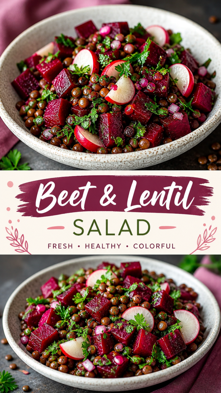 Healthy Dinner Recipes Roasted Beet  Lentil Salad with Fresh Herbs