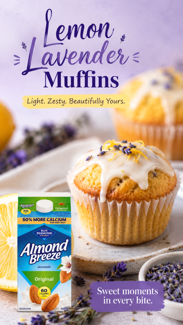 Healthy Lemon Lavender Muffins Recipe with Almond Milk for Easy Breakfasts