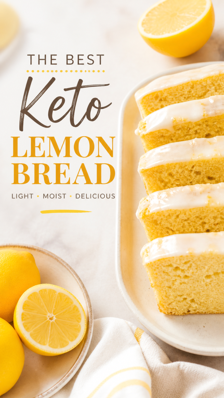 Healthy Recipes Keto Lemon Bread with Almond Flour and Sugar-Free Glaze