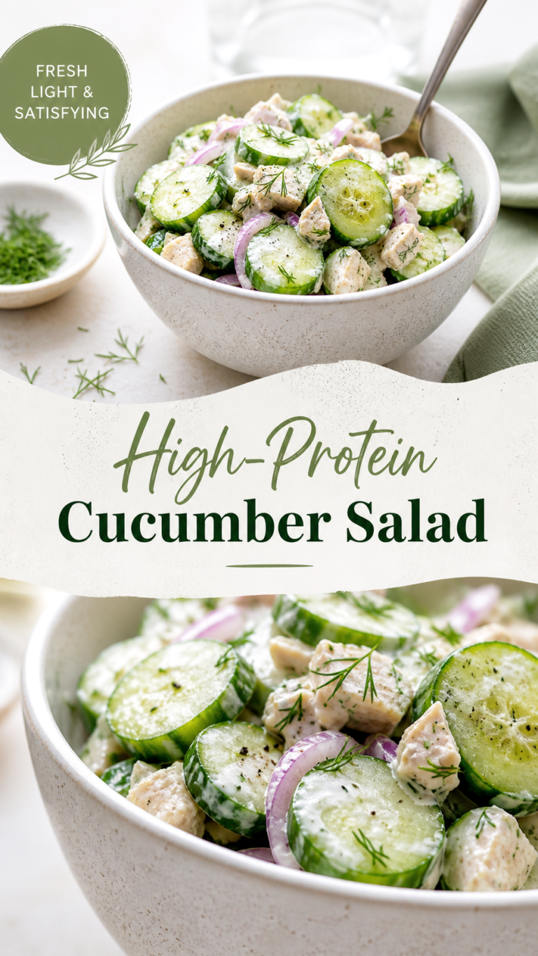 High Protein Cucumber Chicken Salad Healthy Dinner Recipe Easy Low Carb