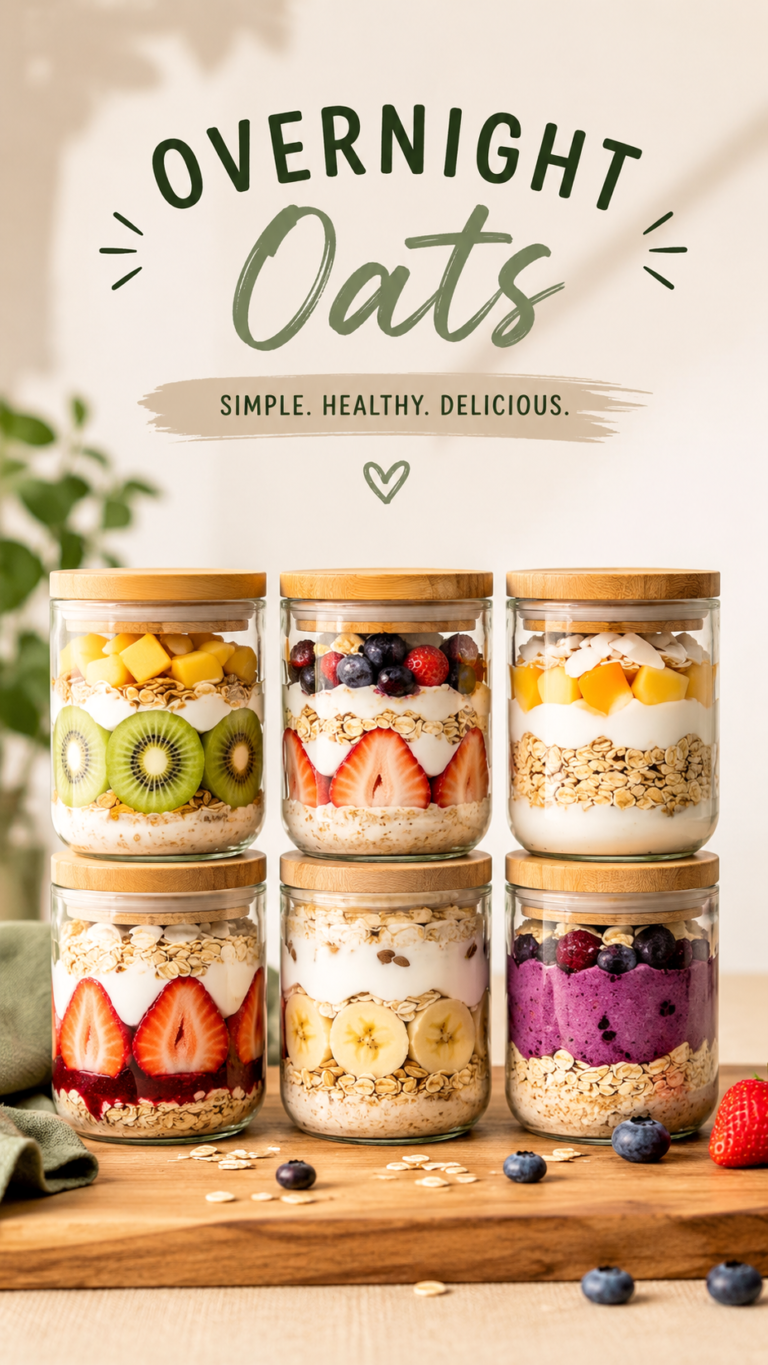 Overnight Oats Recipe Ideas in Jars  Healthy Meal Prep Breakfast with Fruit