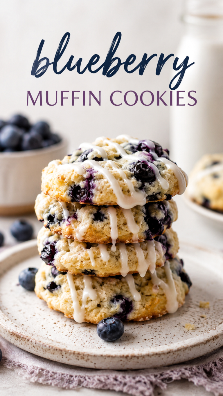 Blueberry Muffin Cookies Recipe Easy Cookie Recipes with Sweet Vanilla Glaze