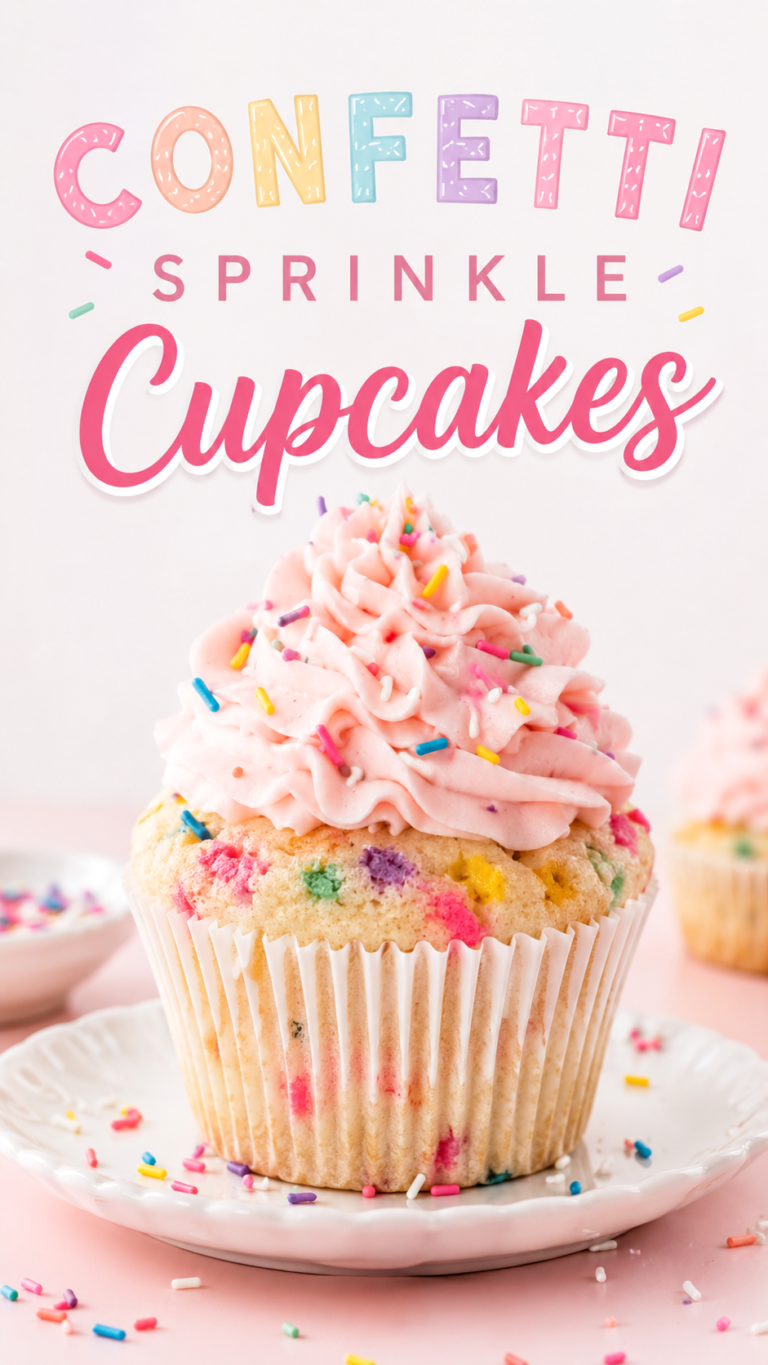 Confetti Sprinkle Cupcakes Recipe, Easy Birthday Dessert Ideas  Funfetti Cupcakes