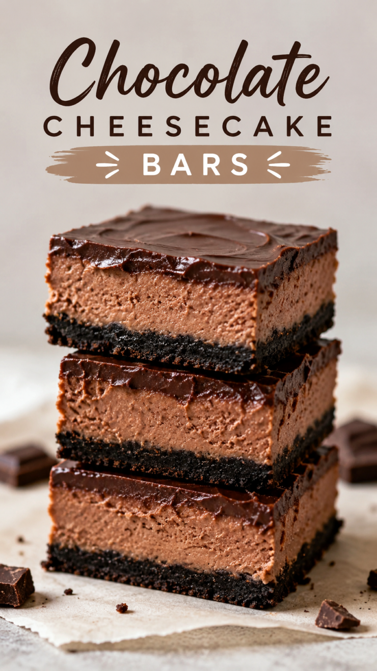Decadent Chocolate Cheesecake Bars with Oreo Crust Easy Dessert Recipe