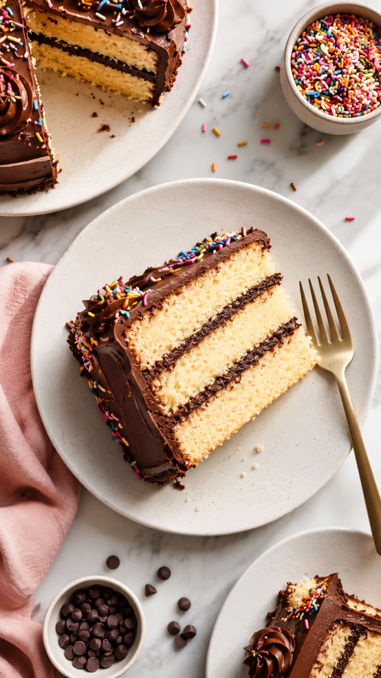 Easy Chocolate Frosted Vanilla Layer Cake Recipe Everyone Will Love