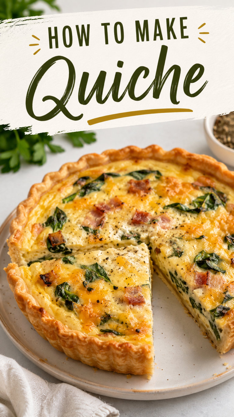 Easy Homemade Quiche Recipe for Breakfast Ideas, Brunch, and Make Ahead Meals