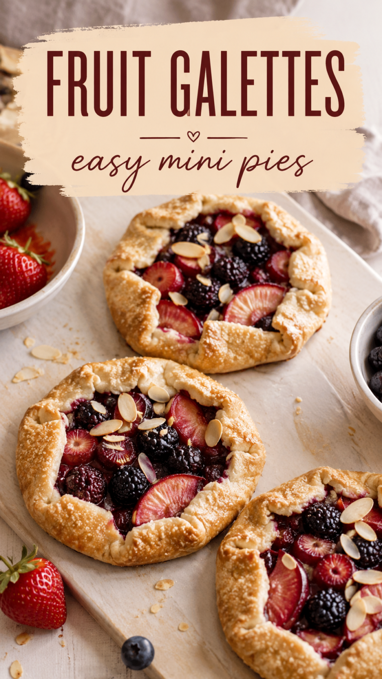 Easy Mini Fruit Galettes Recipe with Fresh Berries Homemade Rustic Dessert Pies