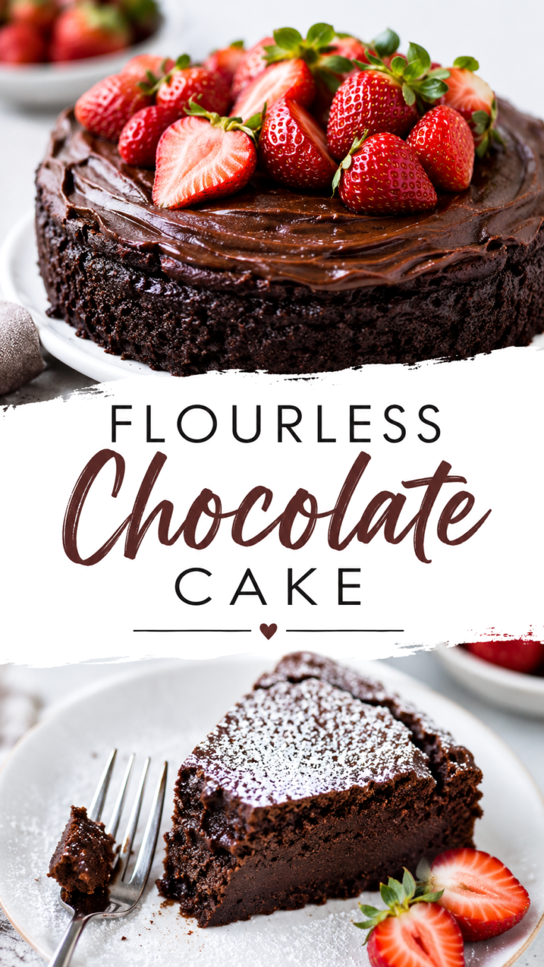 Flourless Chocolate Cake Recipe with Raspberries  Easy Gluten-Free Dessert Recipe