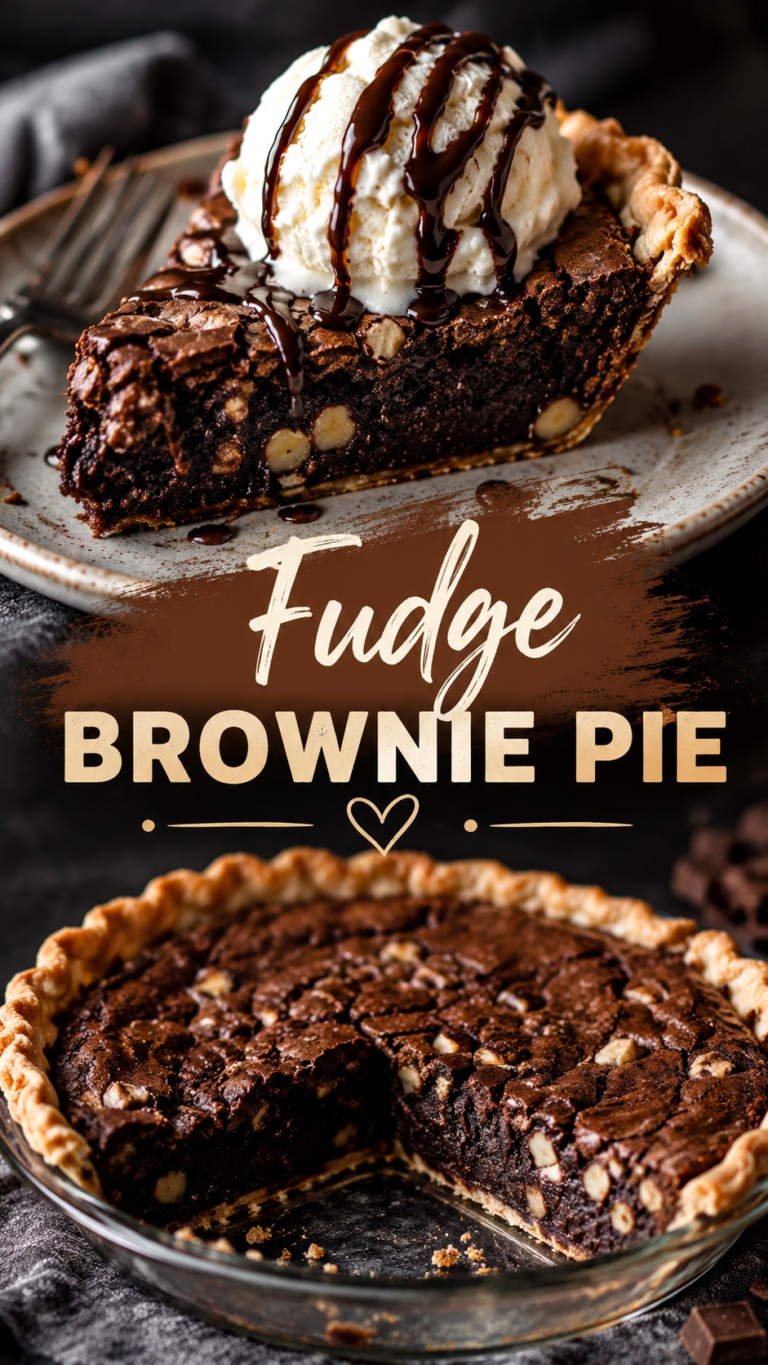 Fudge Brownie Pie Recipe with Ice Cream  Easy Chocolate Dessert for Every Occasion