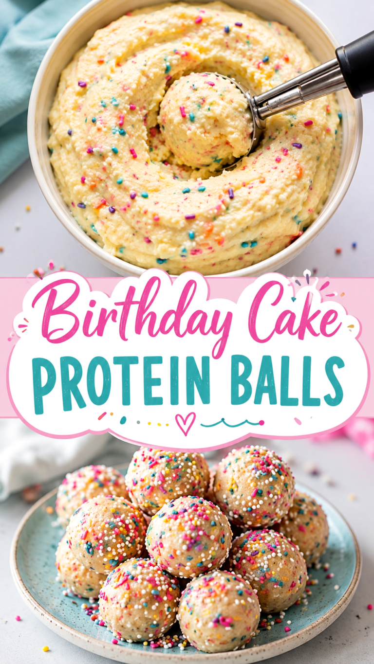 Healthy Birthday Cake Batter Protein Balls Recipe  Easy No-Bake Healthy Snack