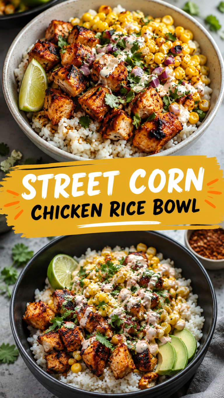 Healthy Dinner Recipes Street Corn Chicken Rice Bowl Easy High Protein Meal Prep Ideas
