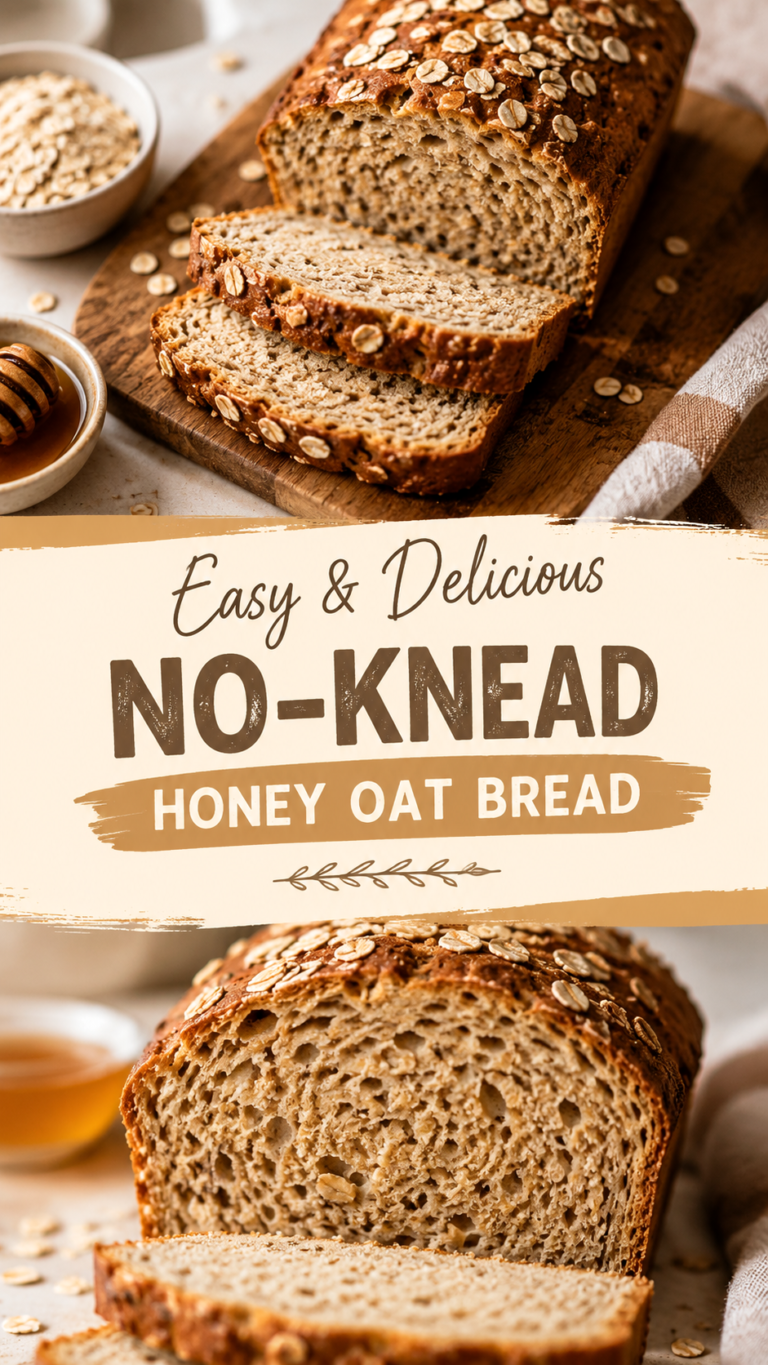 No-Knead Honey Oat Bread Recipe for Easy Breakfast Ideas and Homemade Artisan Bread