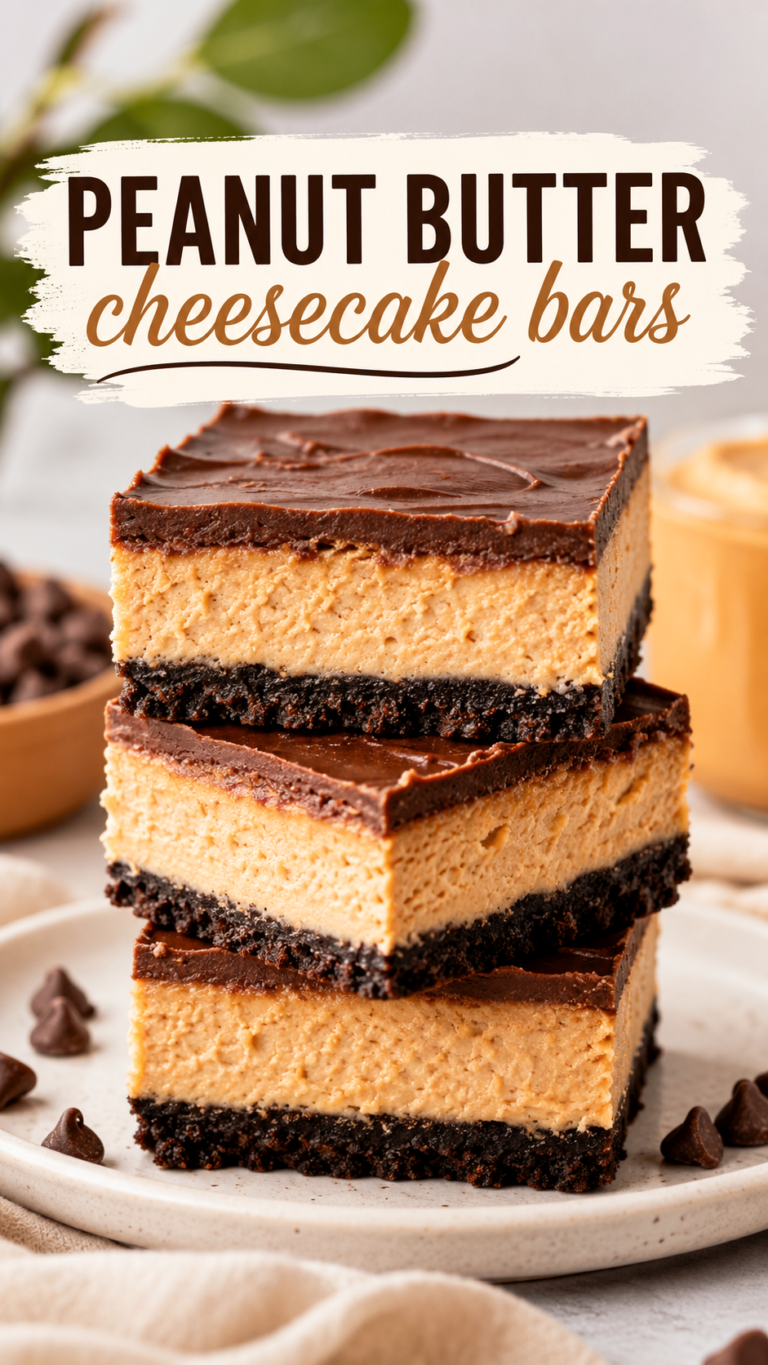 Peanut Butter Cheesecake Bars Recipe  Easy Chocolate Dessert Recipes for Every Occasion