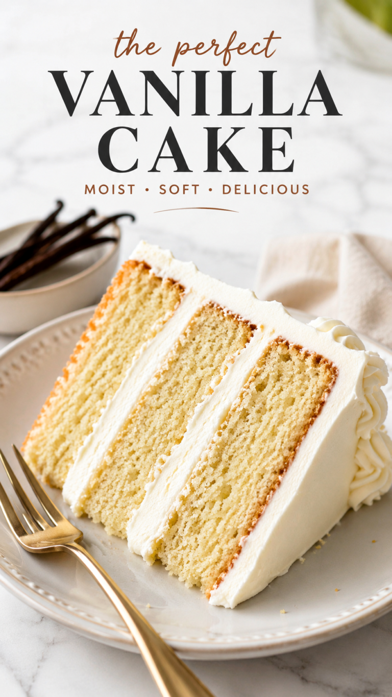 Perfect Vanilla Cake Recipe Easy Homemade Dessert Recipe with Creamy Frosting