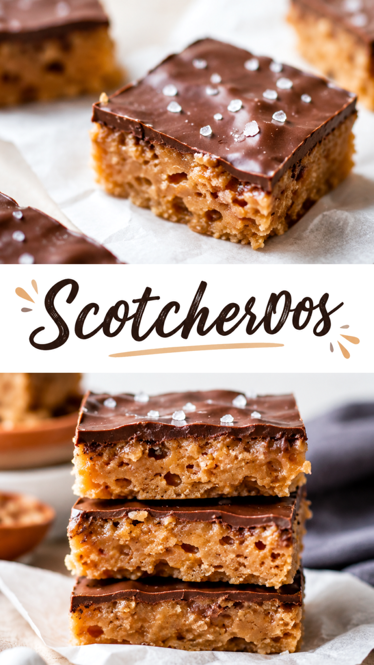 Scotcheroos Dessert Recipe Easy No Bake Chocolate Peanut Butter Rice Krispie Bars