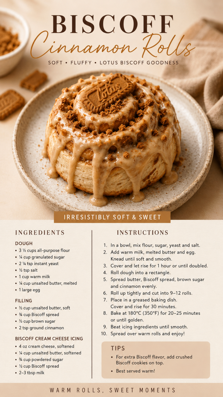 Biscoff Cinnamon Rolls Recipe Easy Gooey Dessert Recipes for Cookie Butter Lovers