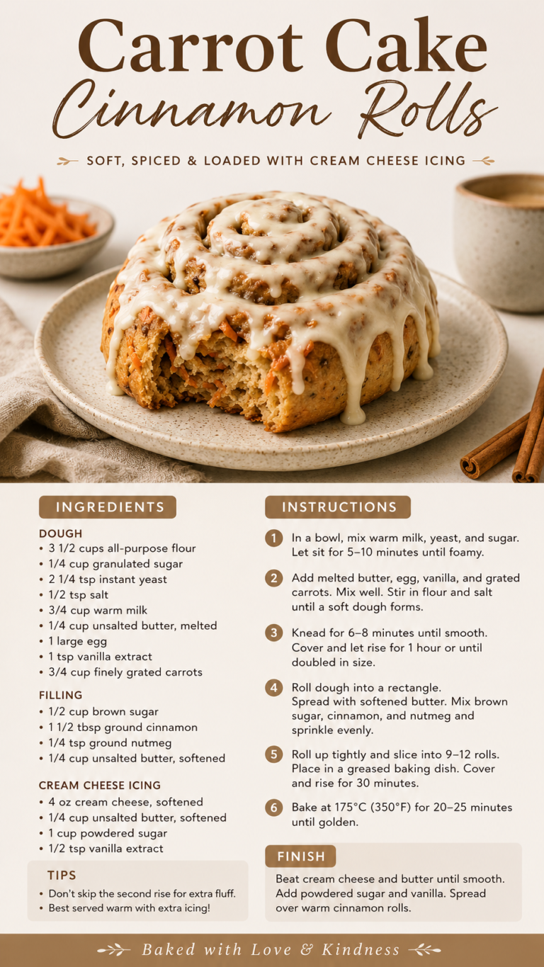 Carrot Cake Cinnamon Rolls Recipe  Easy Dessert Recipe