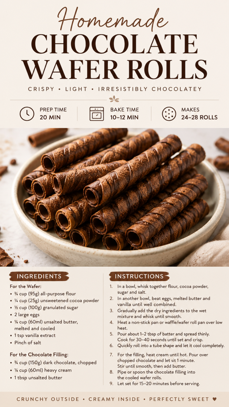 Chocolate Wafer Rolls Recipe  Easy Homemade Dessert