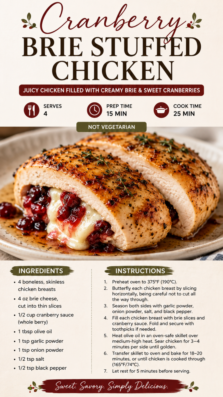 Cranberry Brie Stuffed Chicken Recipe  Easy Chicken Dinner