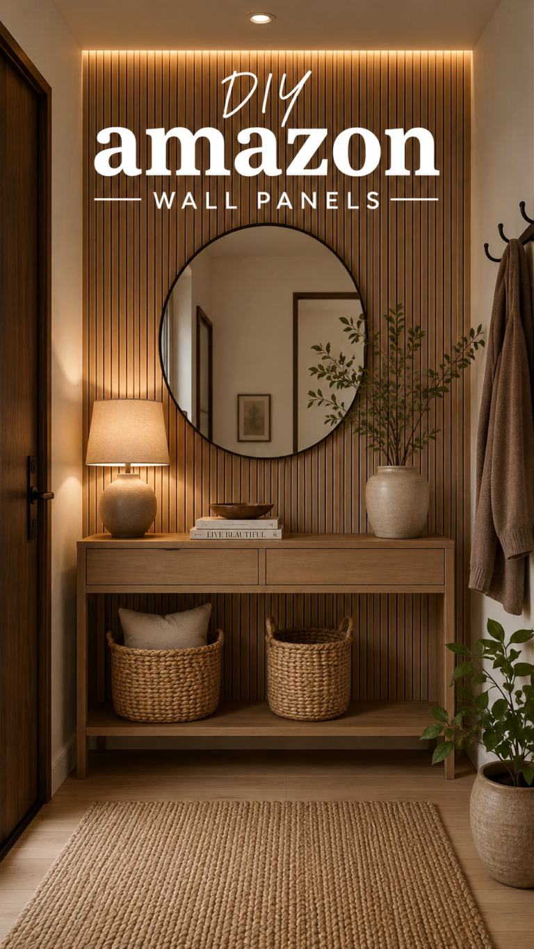 DIY Wood Slat Wall Panels for Cozy Entryway Decor and Home Inspiration