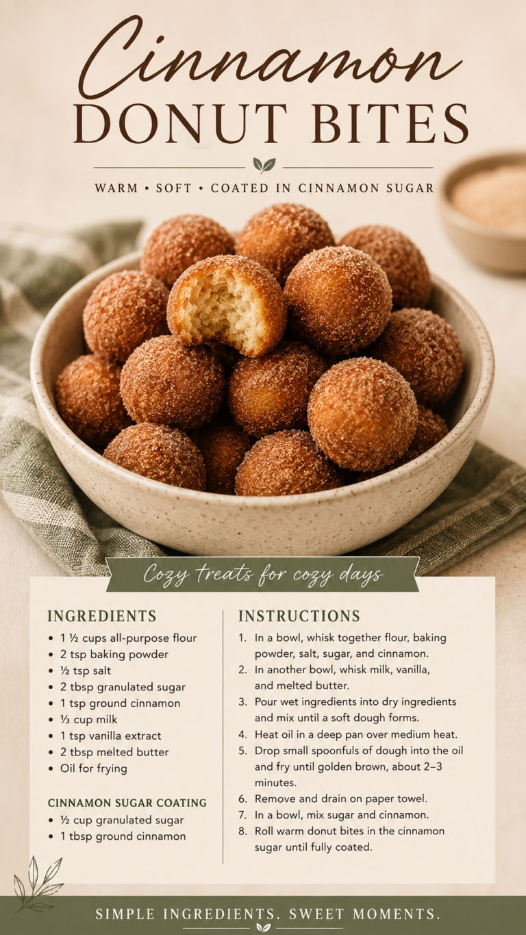 Easy Cinnamon Donut Bites Recipe for Cozy Breakfast Ideas and Sweet Treats