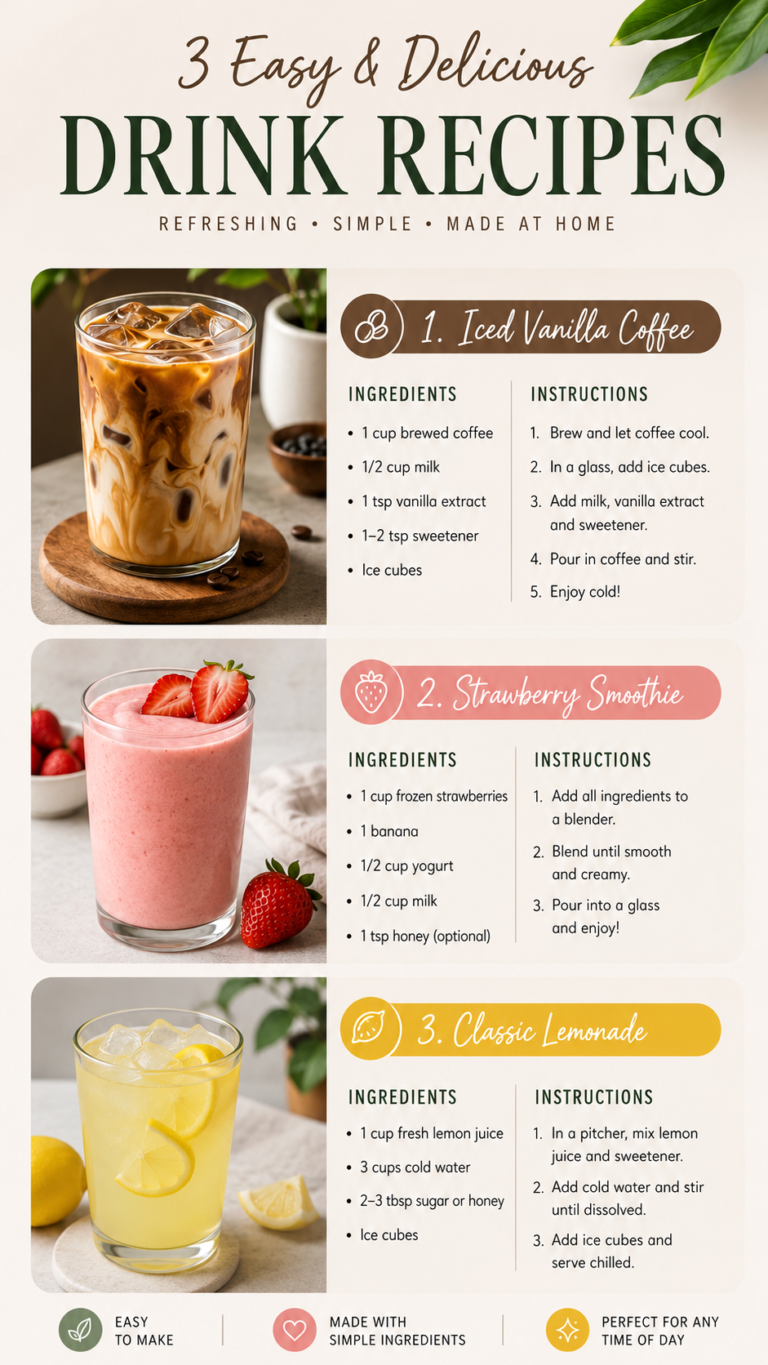 Easy Drink Recipes 3 Refreshing Homemade Drinks