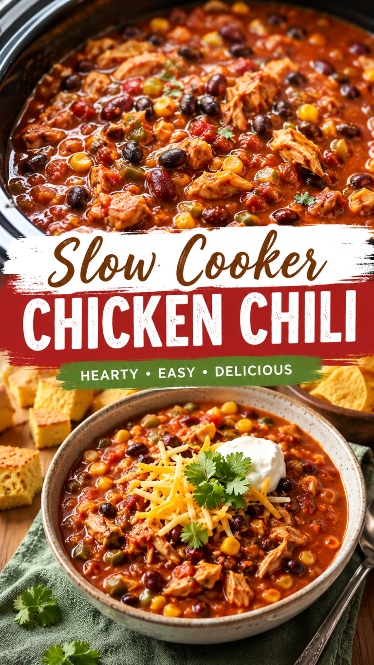 Easy Slow Cooker Chicken Chili Recipe with Black Beans, Corn and Shredded Chicken