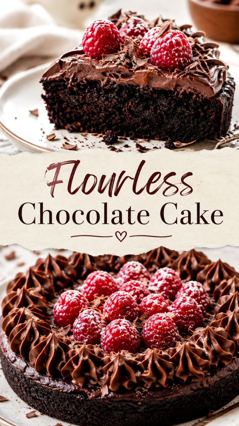 Flourless Chocolate Cake Recipes with Raspberries and Whipped Cream