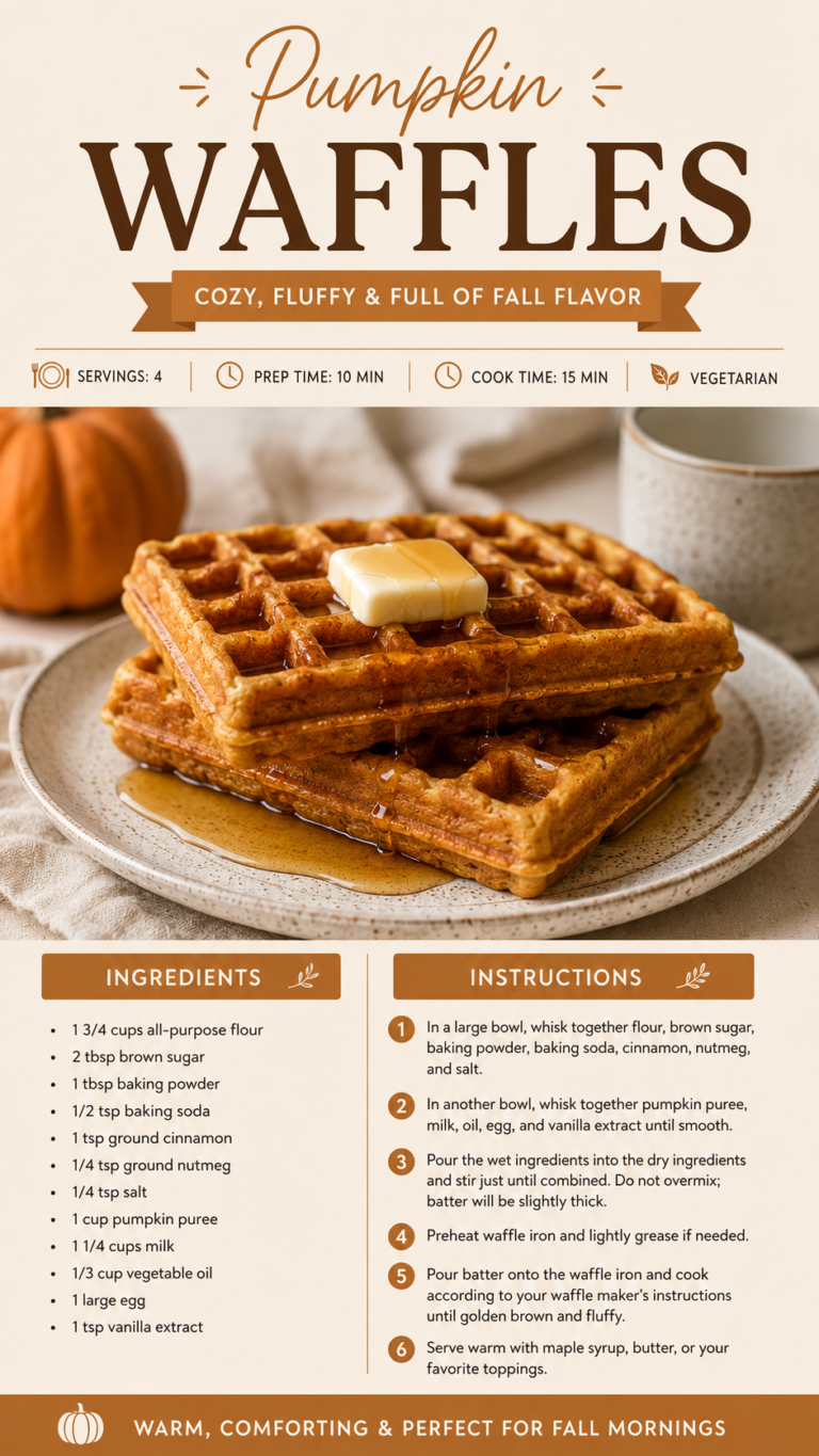 Fluffy Pumpkin Waffle Breakfast Ideas for Cozy Fall Mornings