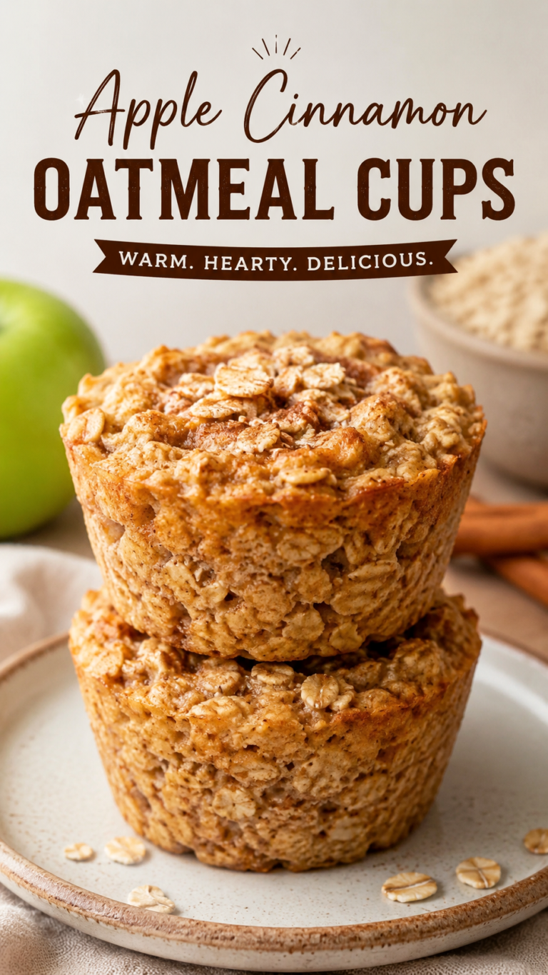 Healthy Apple Cinnamon Oatmeal Cups Breakfast Ideas for Easy Make Ahead Mornings