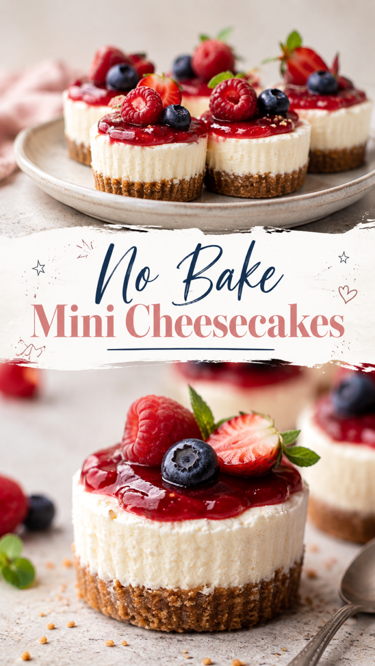 No Bake Mini Cheesecake Dessert Recipes with Fresh Berries Easy No Bake Treats