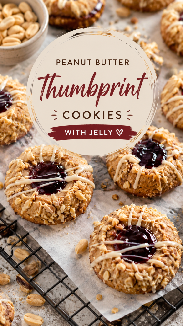 Peanut Butter and Jelly Thumbprint Cookies Recipe  Easy Homemade Cookie Ideas for Dessert
