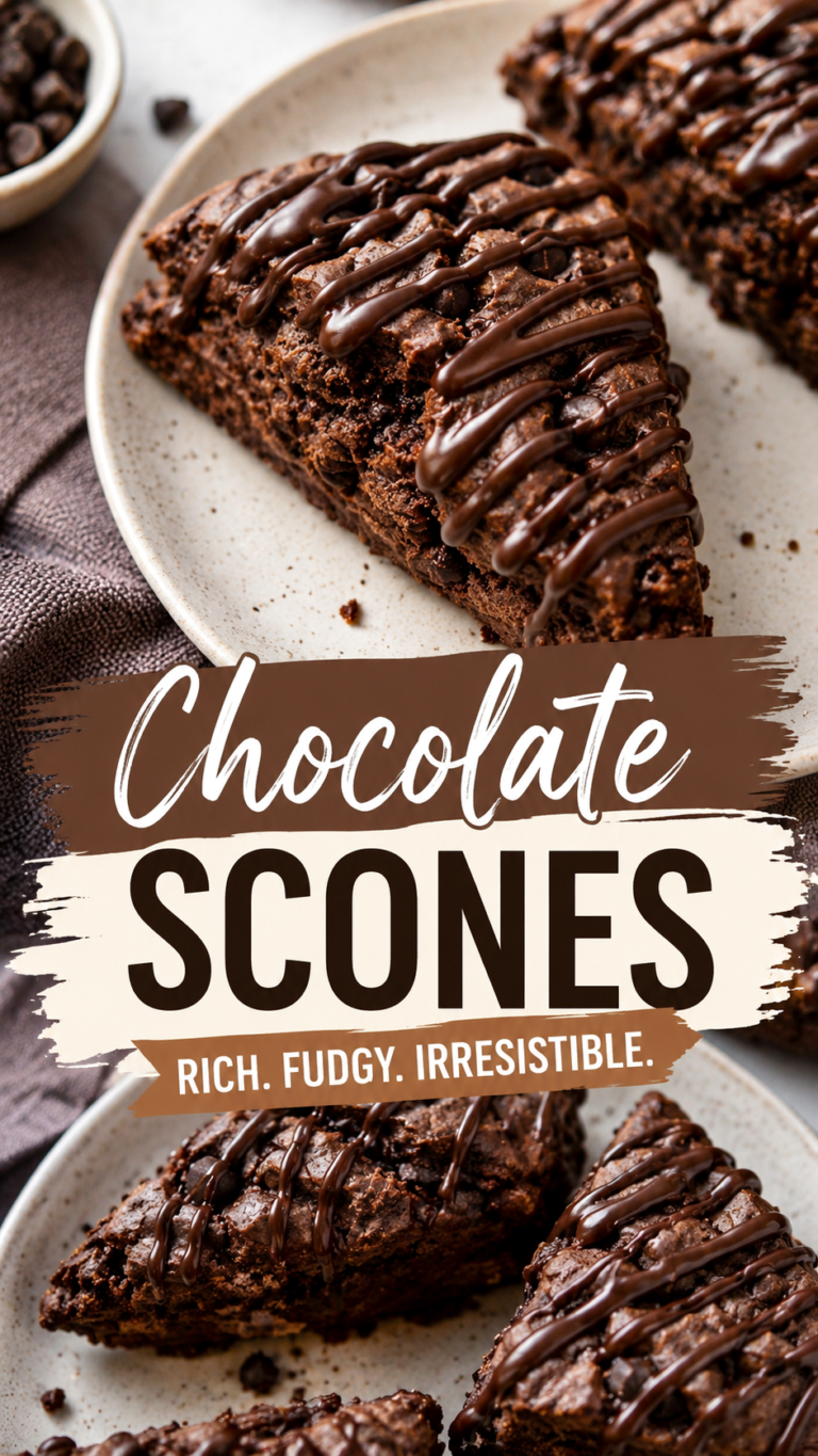 Triple Chocolate Scones Recipe with Chocolate Glaze Easy Dessert Recipes for Every Occasion