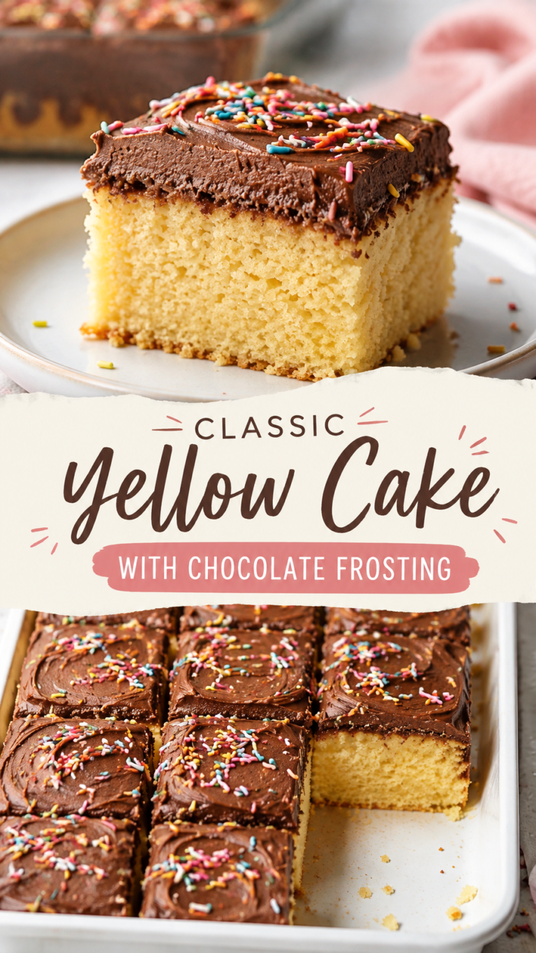 Yellow Birthday Cake Recipe Easy Homemade Cake with Chocolate Frosting